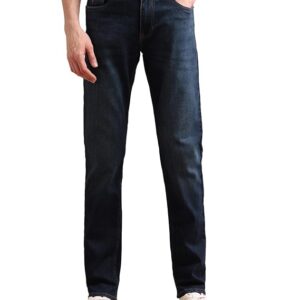 Louis Philippe Men's Regular Fit Stretch Fabric for Comfort Premium Wash Aesthetic Authentic Twill and Durable Jeans